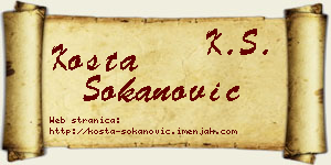 Kosta Sokanović vizit kartica
